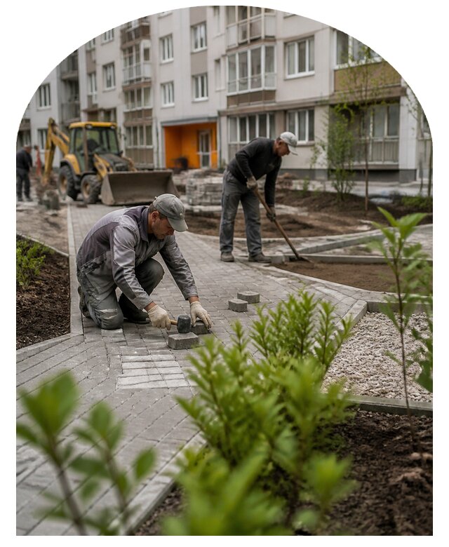 Благоустройство двора многоквартирного дома в Оренбурге